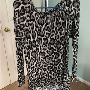 Michael Kors gray leopard top
